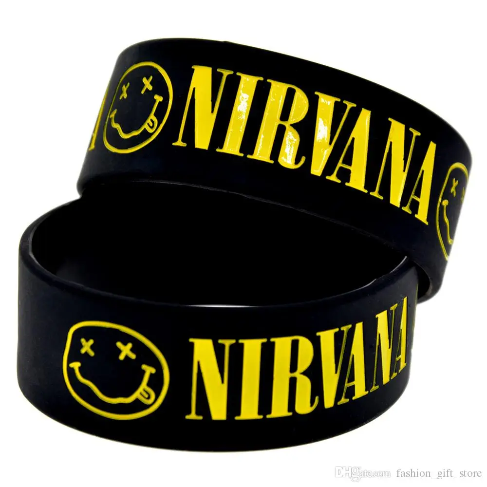 1 шт Черный Тисненый Nirvana силиконовый браслет для музыкального концерта