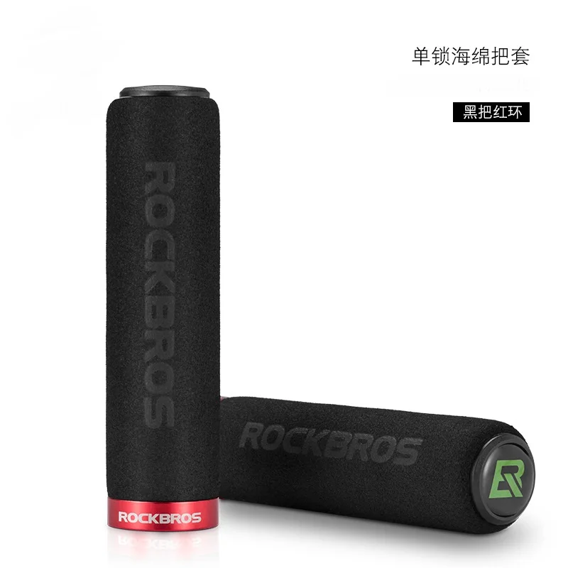 ROCKBROS Bicycle Grips MTB Silicone Sponge Handlebar Grips Anti-skid Shock-absorbing Soft Bike Grips Cycling Handlebar