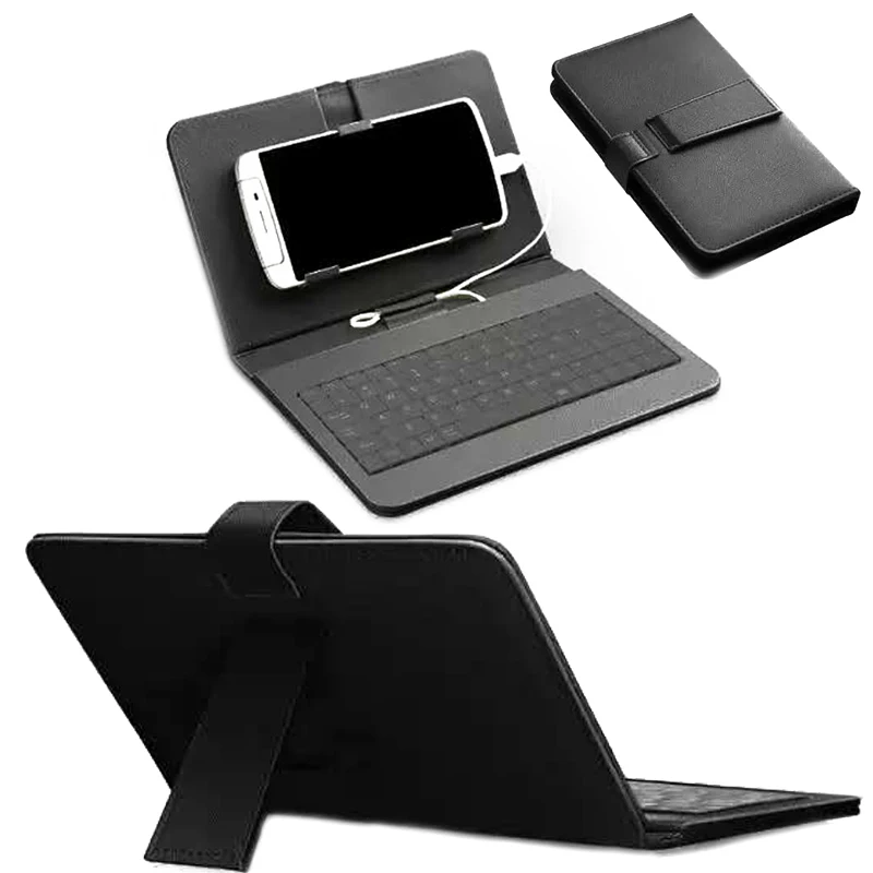 Из искусственной кожи чехол Micro USB клавиатура подставка чехол для Android защитный чехол для мобильного телефона с Bluetooth клавиатурой