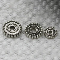 681012mm tibetan silver metal alloy spacer beads for needlework tone circle round wheel alloy beads charms for jewelry making