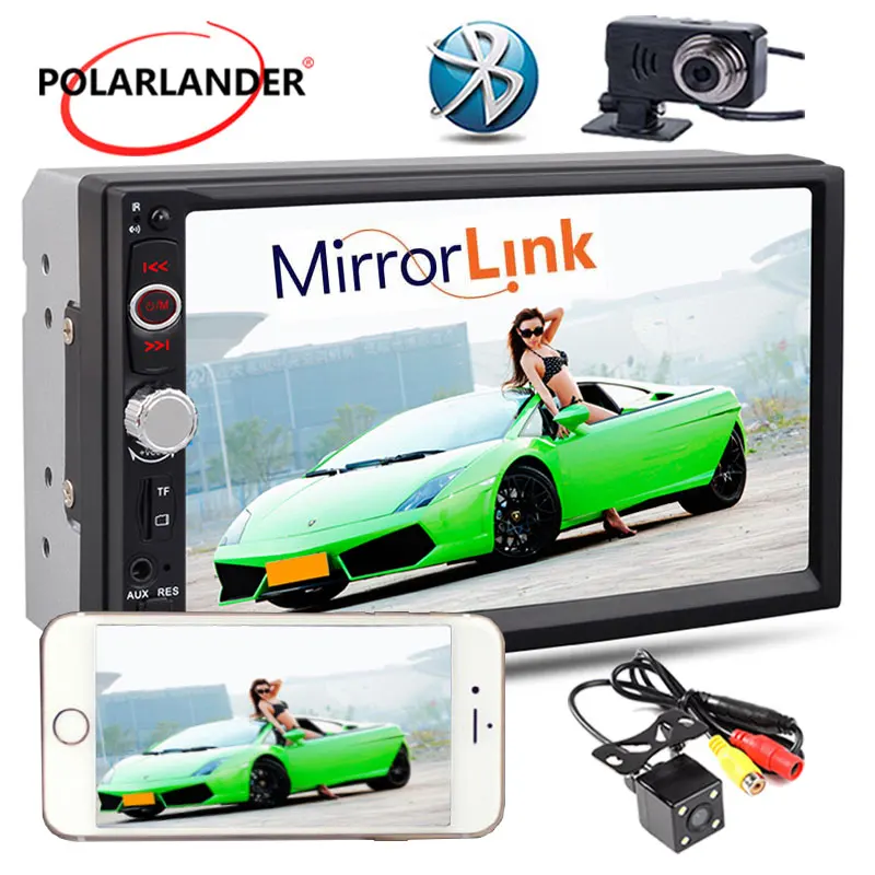 Автомагнитола 2 DIN USB/SD/Aux 7 дюймов HD Bluetooth с камерой и сенсорным экраном DVR|Мониторы