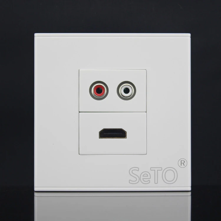 SeTo 86 Тип один порт красный и белый аудио + HDMI панель настенная гнездо Keystone Лицевая