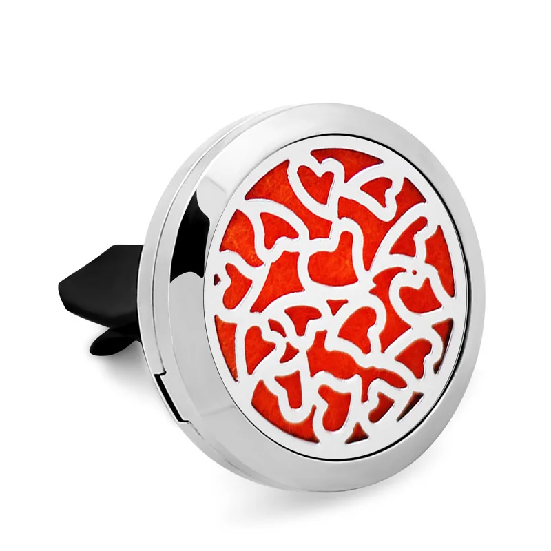 Polish Love Essential Oil Car Diffuser Locket Vent Clip 316L Stainless Steel Perfume locket Magnetic Random 10p Pad as Gift | Украшения и