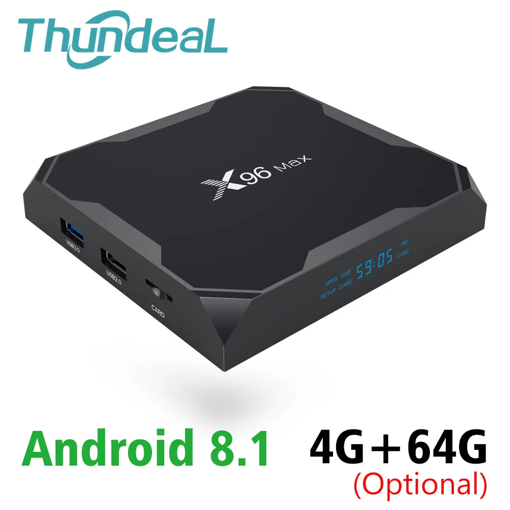Новый X96 MAX Android 8 1 ТВ приставка Amlogic S905X2 LPDDR4 X96MAX 4 Гб 64 Смарт 2 4G 5 ггц Wifi 1000 м H.265 4K
