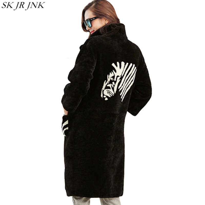 2017 зимние Для женщин Шуба дамы с длинным рукавом теплые куртки мода