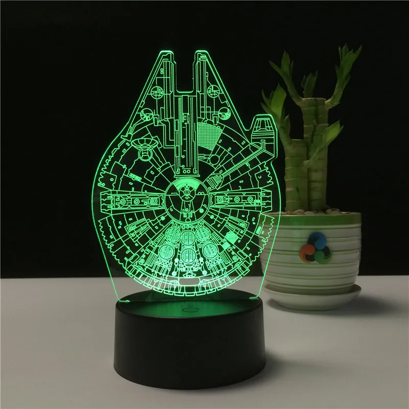 Графический планшет Star Wars Тысячелетний сокол 3D Holograma Lampka ночной Светильник USB Luz De