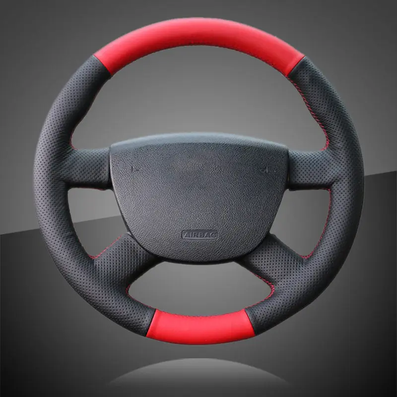 Оплетка на руль Крышка для Ford Focus 2 2011-2005 для Ford Kuga 2008-2011 C-MAX 2010-2007 автомобильные кожаные рулевые крышки