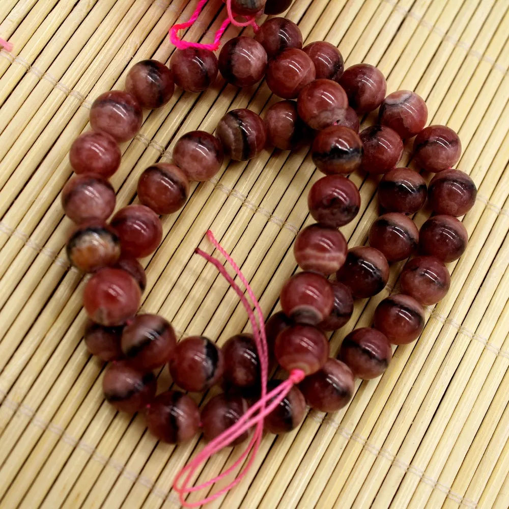 

Natural rhodochrosite smooth round loose beads for jewelry making design bracelet diy stone woman necklace