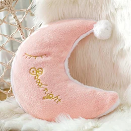 Pink moon Модные подушки в форме короны, звезды, сердца, Луны, облаков, полностью набитые плюшем, декоративная шаровая подушка с надписью, реквизит для девочек, кремовый, розовый, синий - Цвет: Pink moon