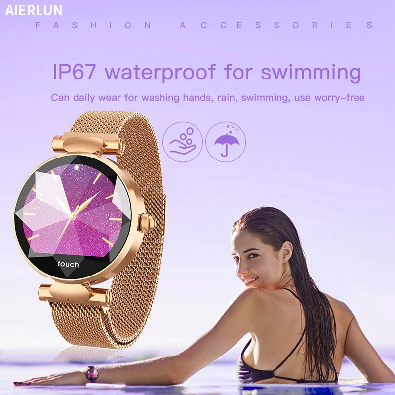 Aierlun, женские Смарт-часы, браслет, фитнес-браслет, водонепроницаемый, IP67, монитор сердечного ритма, кровяное давление, для ios, Android, apple, iPhone