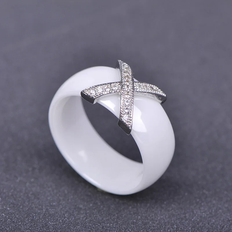 Funmor классические ювелирные изделия из кристаллов керамические кольца для женщин