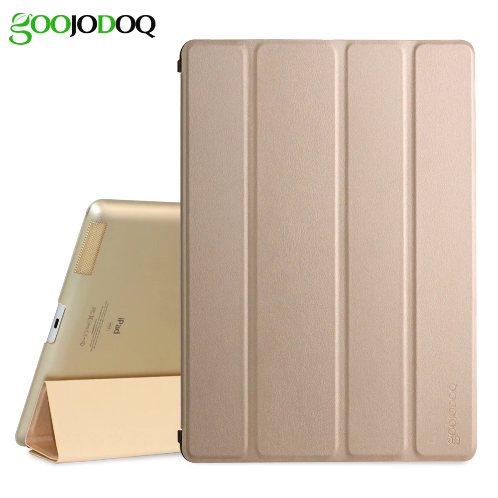 GOOJODOQ для iPad 2/3/4 чехол из искусственной кожи с прозрачный жесткий накладка ПК