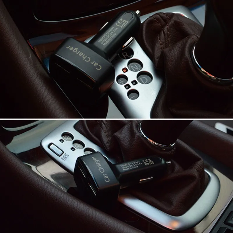 Автомобильное зарядное устройство 4 в 1 с двумя USB портами и светодиодный ным