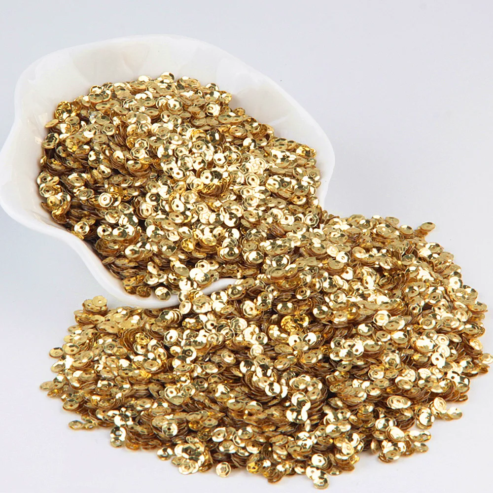 light gold Блестки 4 мм блестки чашка ПВХ круглые свободные Блестки блестка шитье Свадебное Ремесло домашний женский аксессуар для одежды Сделай Сам Lentejuelas - Цвет: light gold