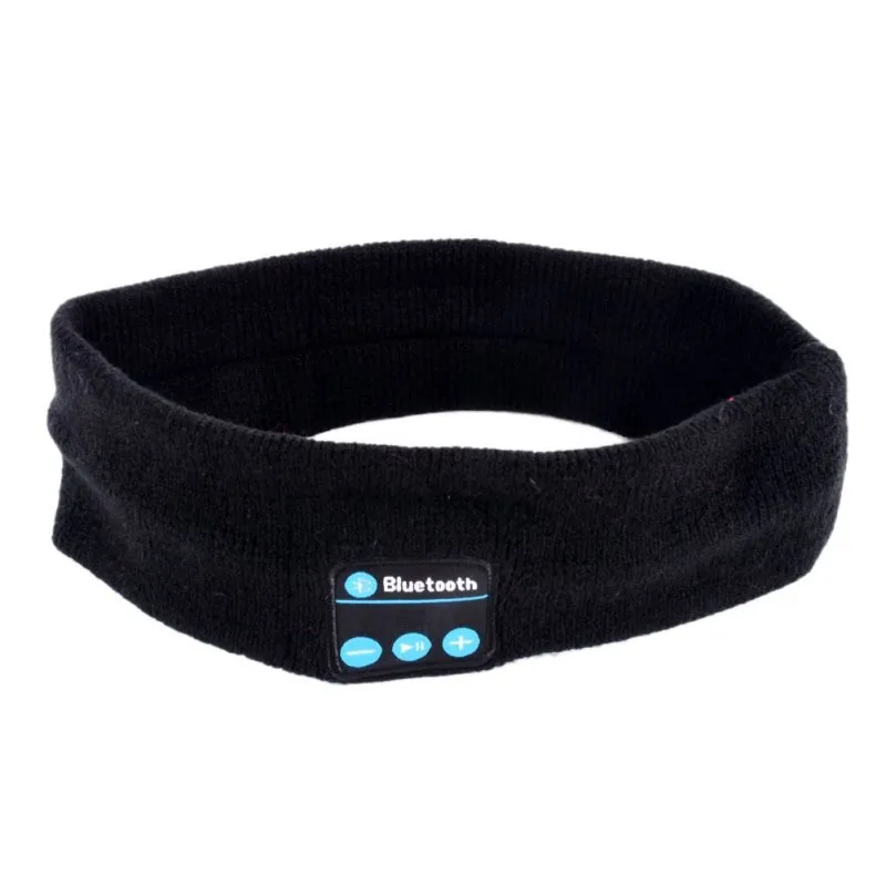 Спортивная повязка на голову, беспроводная Bluetooth гарнитура, стерео наушники, наушники, гарнитура для сна с микрофоном, fone de ouvido - Цвет: black