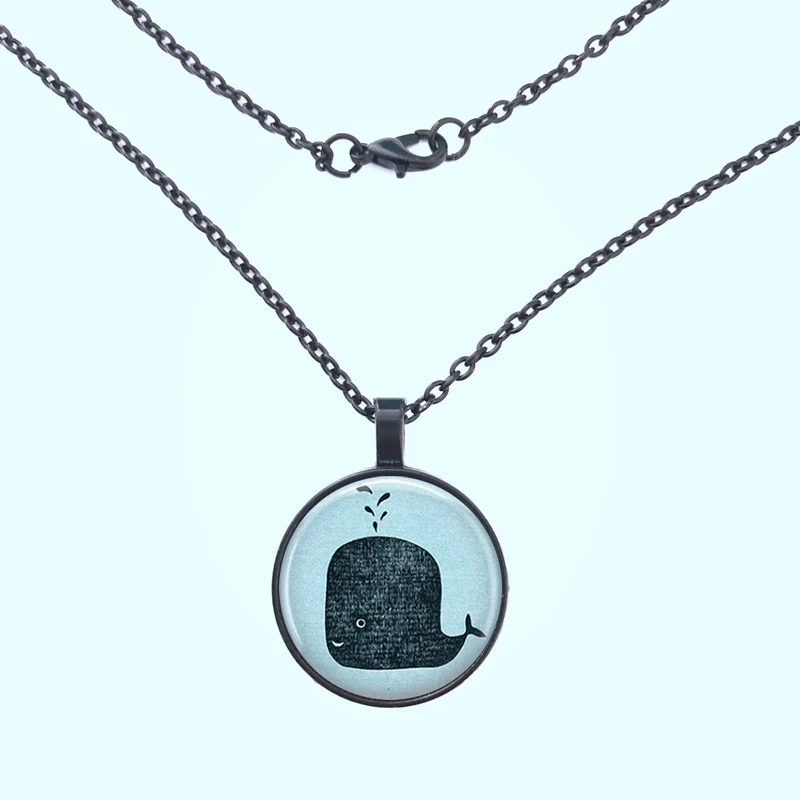 GDRGYB 2019 кулон с изображением Кита ожерелье милый синий кит большой рыбий член