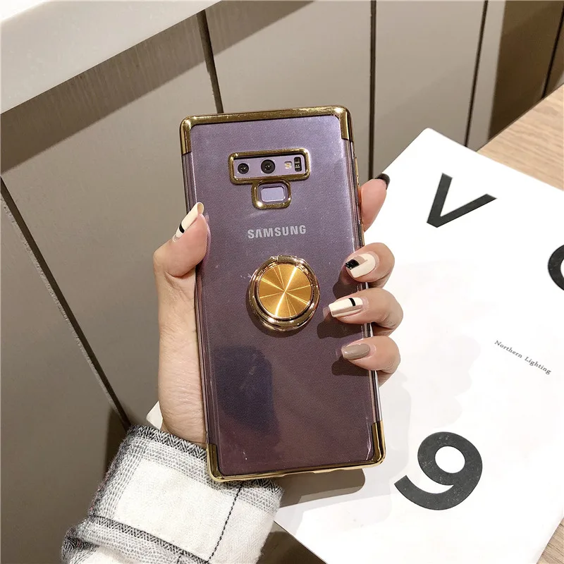 Магнитный автомобильный держатель с кольцом на палец чехол для Samsung Galaxy Note S8 S9 S10