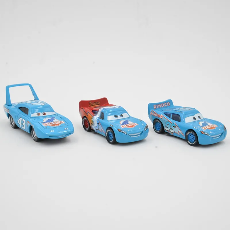 Disney Pixar тачки 3 шт. Молния Маккуин динако семья № 43 Король 1:55 литая фотосессия