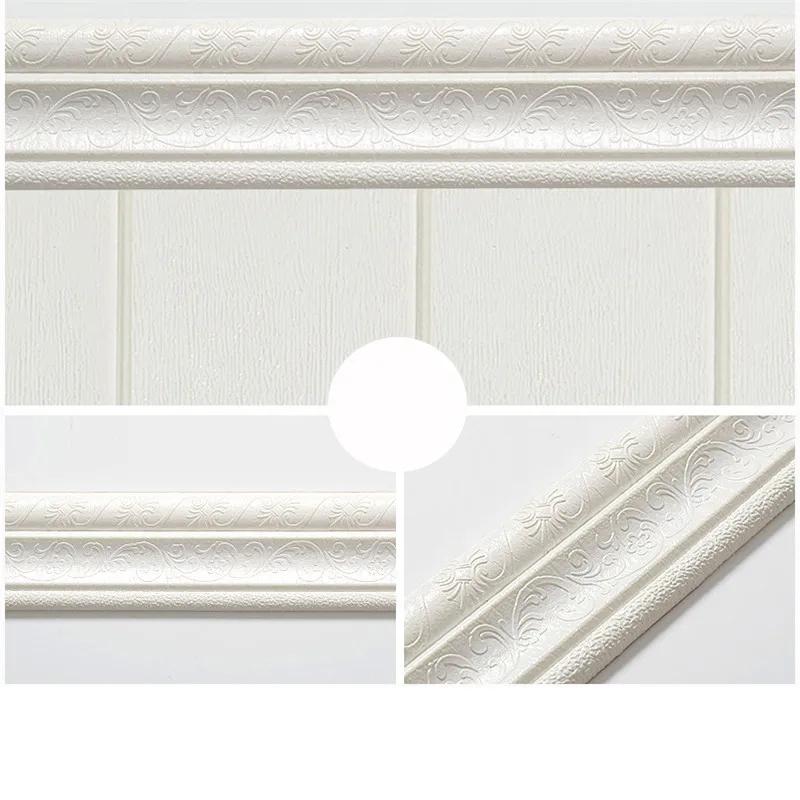 skirting line8 Самоклеящаяся полоска для отделки стен пенопластовая рама пропилен-каучука прокладки с клей линия талии обои водонепроницаемый плинтус, для стен Стикеры - Цвет: skirting line8