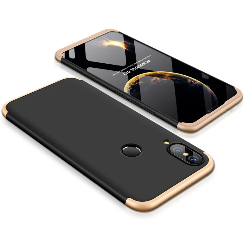 Чехол для huawei P20 Lite чехол 360 Защита Honor 8X Max mate 20 10 Nova 3 3i P Smart+ Play Y9 Pro Чехол для телефона Fundas - Цвет: gold black gold
