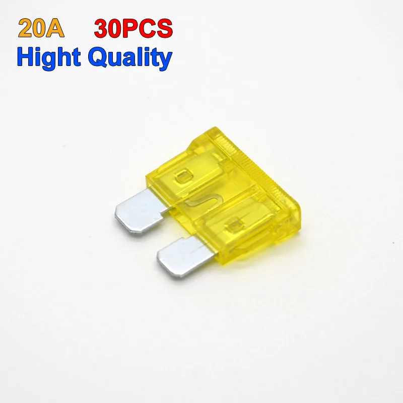 New 30Pcs/lot 20A Auto Medium Fuse Blade Motorcycle Truck Suv Car Replacement Fuse