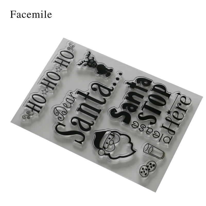 Santa Design Transparent Clear Silicone Stamps for DIY Scrapbooking Kids Christmas Fun Decoration Supplies YS058 Gift | Канцтовары для