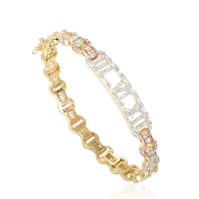 Dazz роскошный уникальный набор колец браслетов с цифрами трехцветный медный