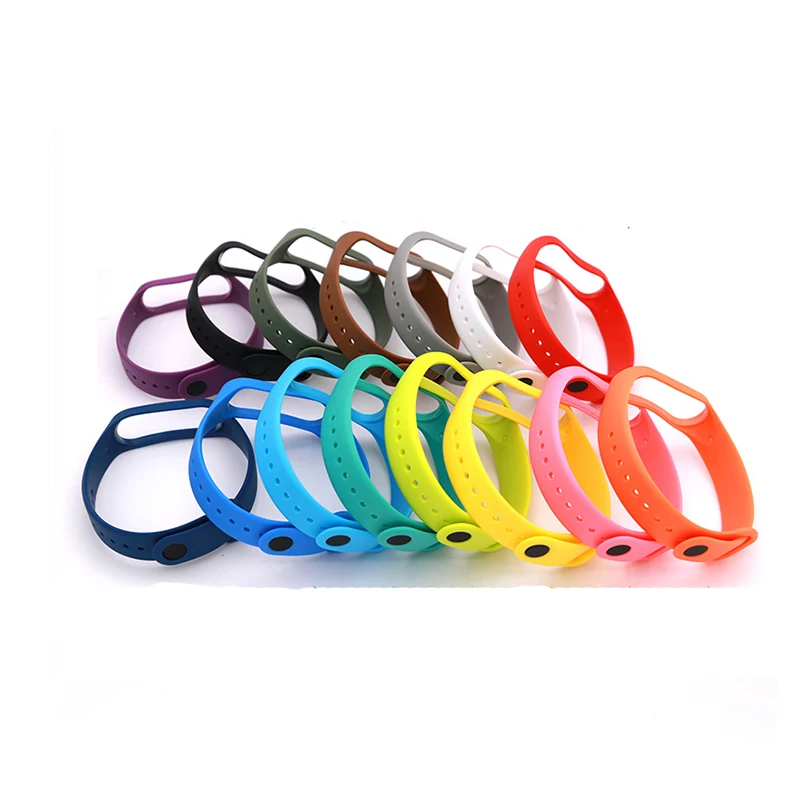 Новый ремешок для Xiaomi Mi band 2 Band 3 мягкий силиконовый регулируемый цветной браслет