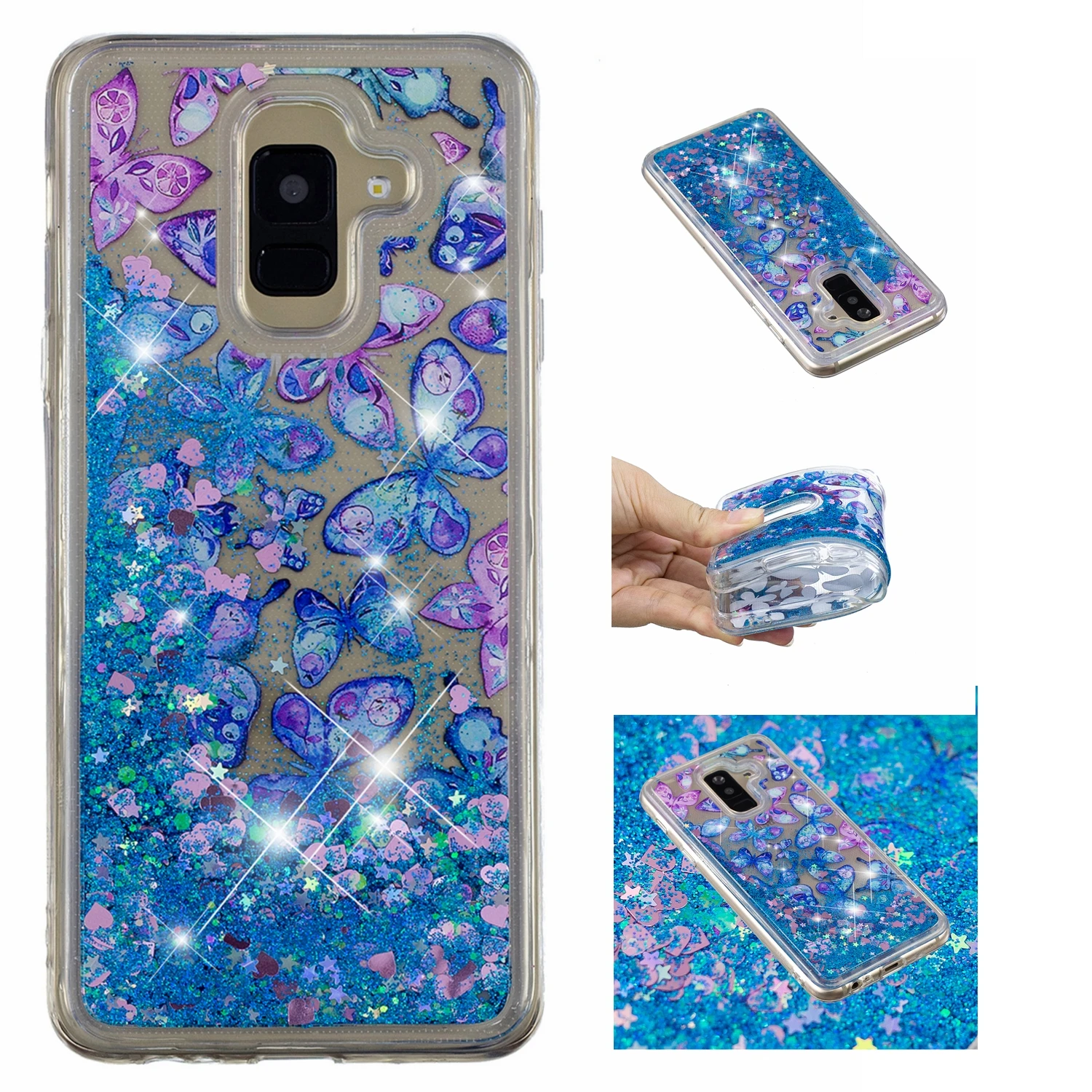 Чехол-бампер для Samsung Galaxy A6 Plus A605 с динамическим жидким блеском SM A605S A605F A605FN A605G