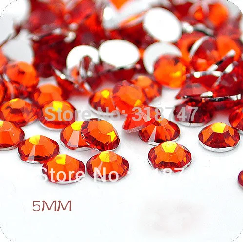 Orange Red Lucia crafts, разноцветные, 5 мм, ss20, 500 шт, полимерные стразы с плоской задней частью, имитация, сделай сам, для мобильного телефона, для дизайна ногтей, F0704 - Цвет: Orange Red