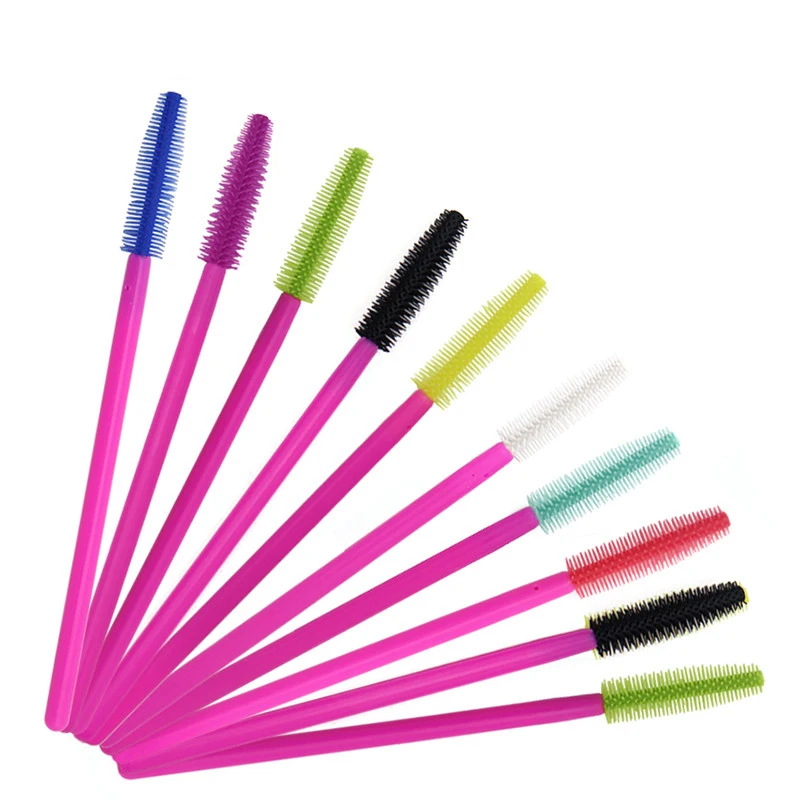 50pcs One-off Silicone Mascara Wands Applicator Disposable Eyelash Brushes Towel Shape Makeup Brush For Eyelash Extension