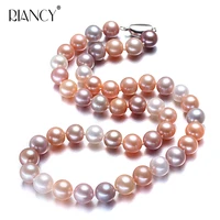 11 12mm natural freshwater pearl necklace for womenmulticolor good luster bridal round big pearl necklce
