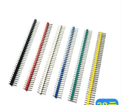 

connector Color header 2.54MM 1*40P a single row of pins straight pins Red White Blue Yellow green Hot sale free shipping200PCS