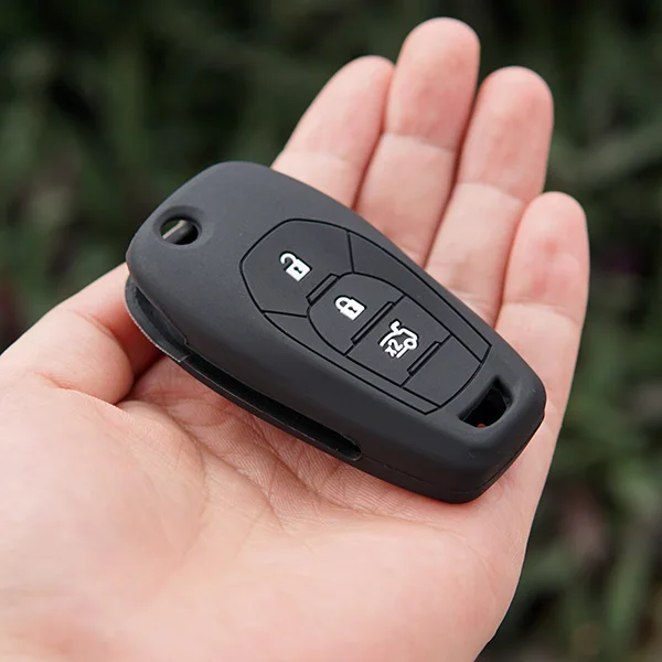 Черный Силиконовый брелок крышка чехла защищают кожу для Chevrolet Chevy Cruze Malibu Aveo Captiva Spark Sonic зубная щётка Флип Ключа - Название цвета: Черный