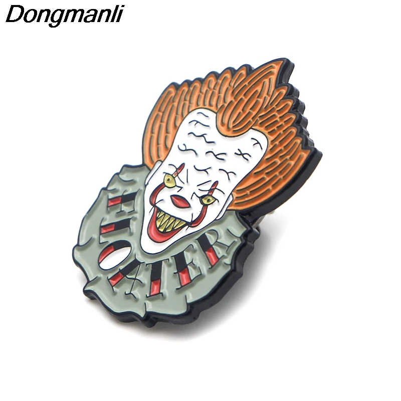 P3690 Dongmanli Стивен клоун металлическая Глянцевая булавки и броши для лацкан значки на рюкзак сумки значок модные подарки