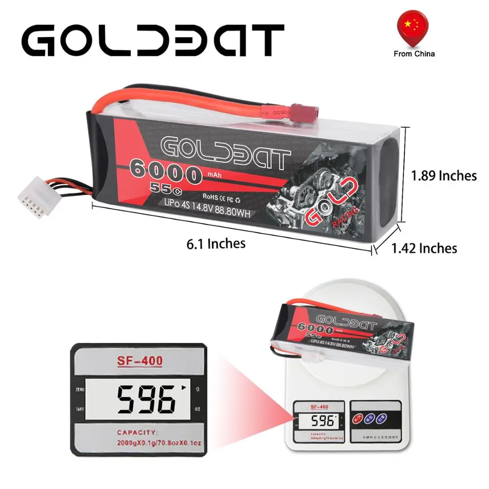 2 единицы GOLDBAT 6000mAh lipo батарея 4S RC автомобиль 55C LiPo 14 8 v с T XT60 Разъем для грузовик Heli