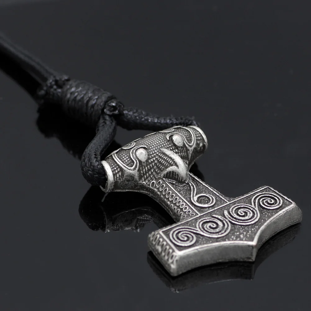 Youe shone натуральная кожа регулируемый Викинг норвежский Odin Thors Mjolnir Hammer мужской s