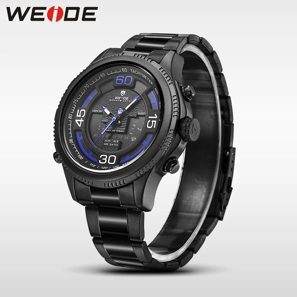 WEIDE оригинальные Роскошные спортивные часы из нержавеющей стали цифровые