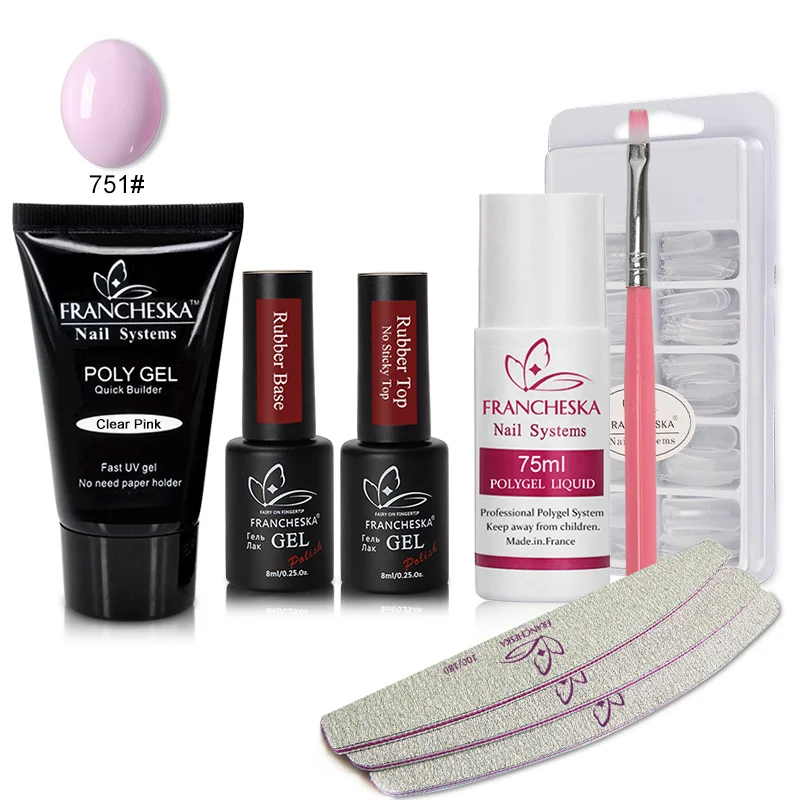 Polygel Set 751 Francheska поли гель Лаки набор для полировки ногтей УФ-гель для наращивания ногтей быстрое строительство лучшие накладные ногти дизайна ногтей полигель комплект строитель - Цвет: Polygel Set 751