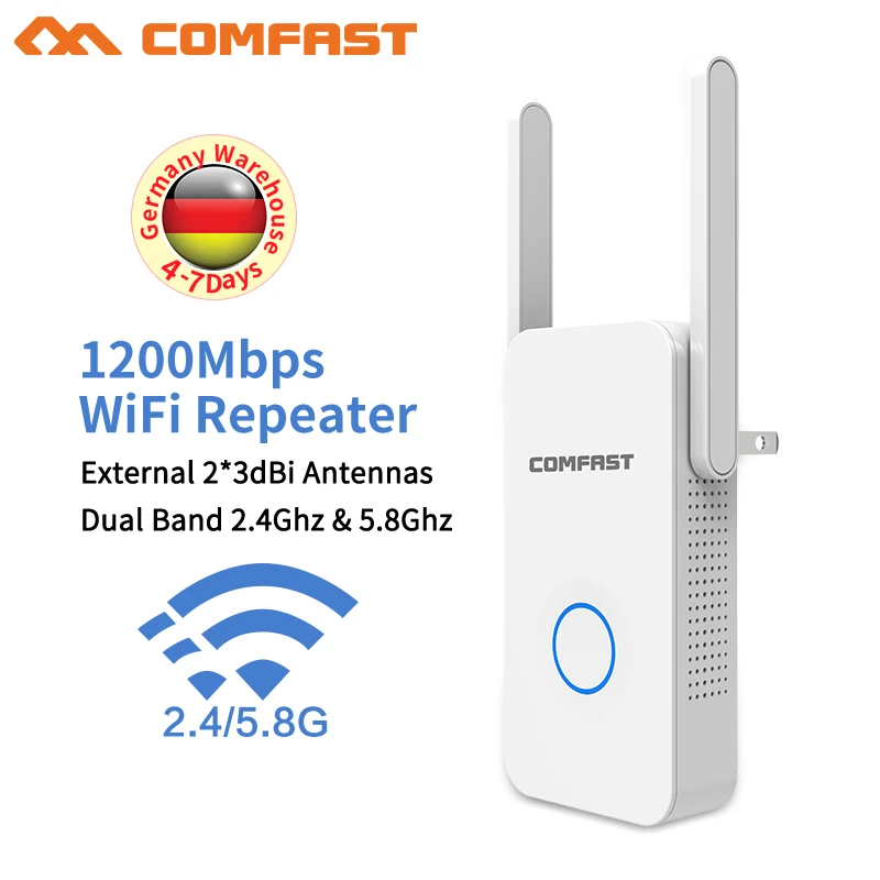 Wifi роутер wifi повторитель 11AC двухдиапазонный 1200 Мбит/с Comfast беспроводной WI FI роутер расширитель усилитель wifi усилитель английская прошивка