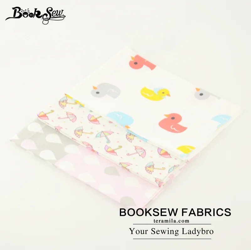 Новинка 100% хлопчатобумажная саржевая ткань Booksew 3 шт./лот для шитья в стиле дождя