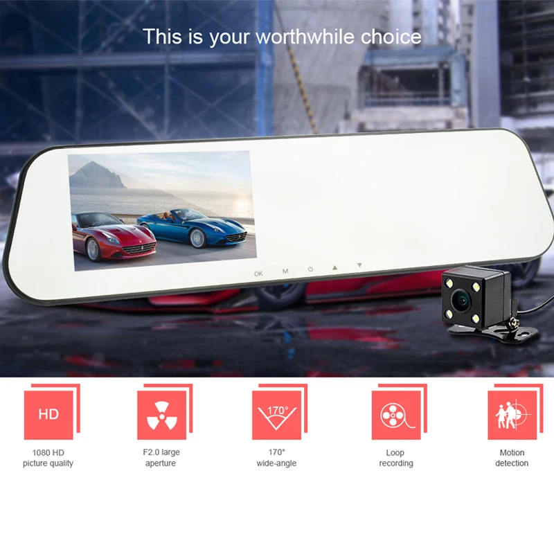 Видеорегистратор зеркало с двумя объективами видеорегистратор Эра dashcam full hd