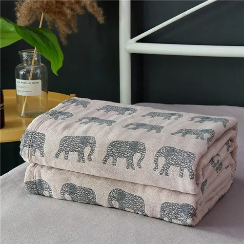 elephant pink 1 шт. одеяло хлопок марлевые одеяла домашний текстиль слон тонкое одеяло лошадь постельные принадлежности Покрывало бежевое постельное белье - Цвет: elephant pink
