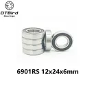 Бесплатная доставка, 6901-2rs, гибридный керамический подшипник Si3n4 61901, 12*24*6 мм