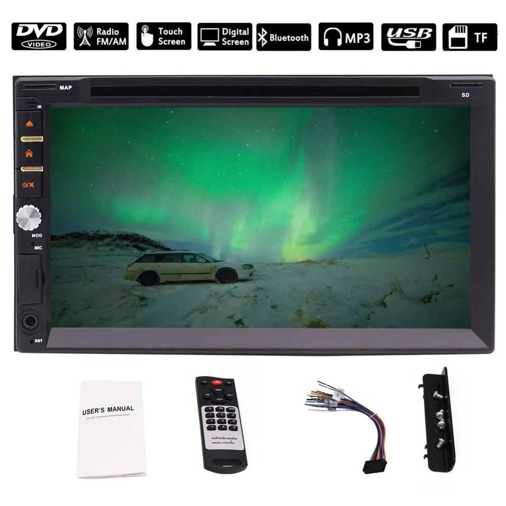 Eincar мультимедийный ресивер стерео 7 &quotдвойной 2Din в тире DVD CD 1080 P плеер Bluetooth SWC USB TF