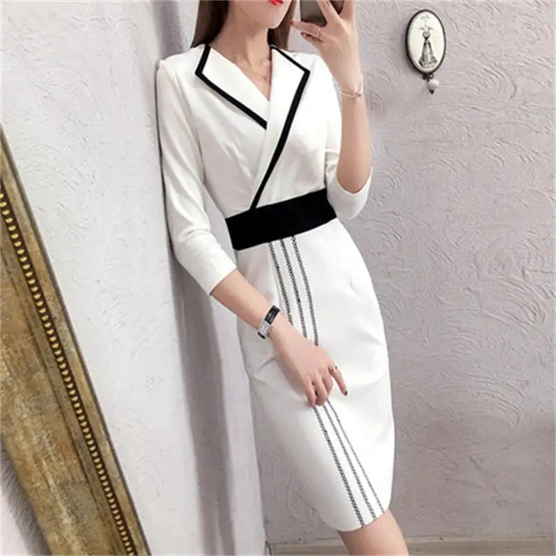 

Fashion dress Female fall / summer New High-end Large size casual professional wear women's ladies OL dress women sizeS-3XL