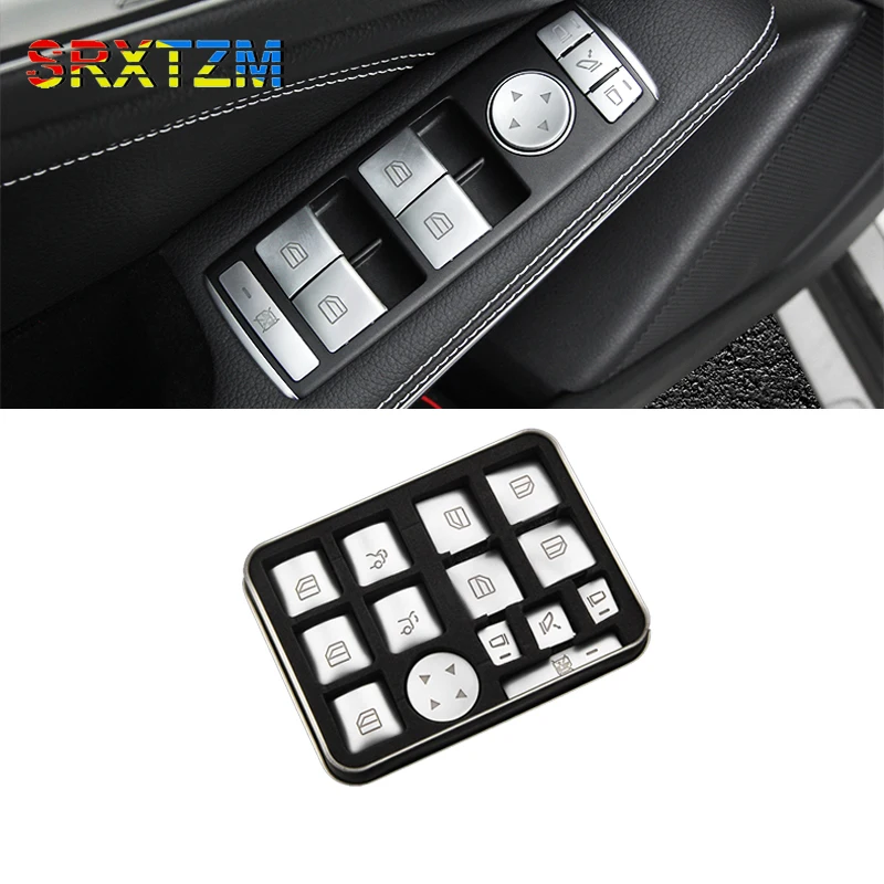 SRXTZM для Mercedes Benz W204 A B C E GLA CLA GLK GLE class W204 W212 окна автомобиля очки Кнопка подъема крышка переключатель наклейки отделка
