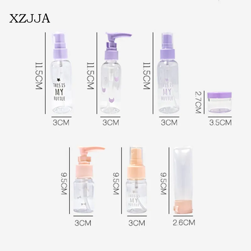 XZJJA Портативные Прозрачные эмульсионные наборы для розлива косметики для путешествий бутылки для хранения шампуня мини распылительная Лейка