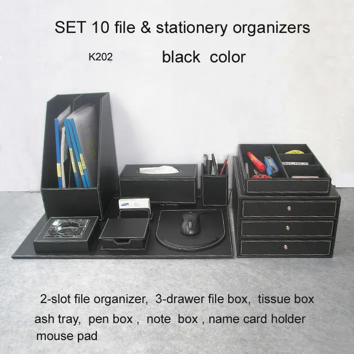 10 шт./компл. деревянный кожаный офисный стол файл канцелярские аксессуары