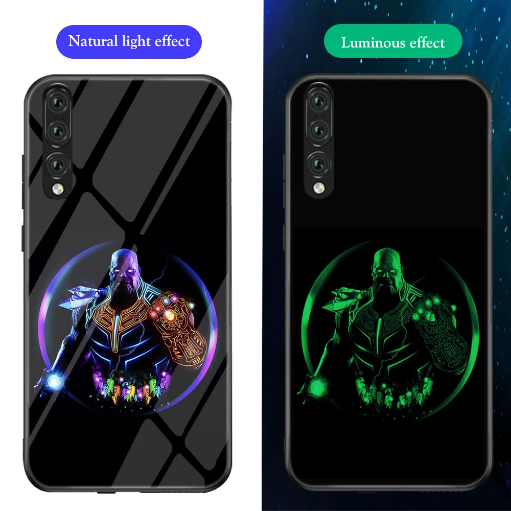 Ciciber чехол для телефона Funda Coque для huawei P30 P20 Lite Marvel Мстители Железный человек светящаяся стеклянная крышка для huawei P30 P20 Pro Capa - Цвет: Patterned 14